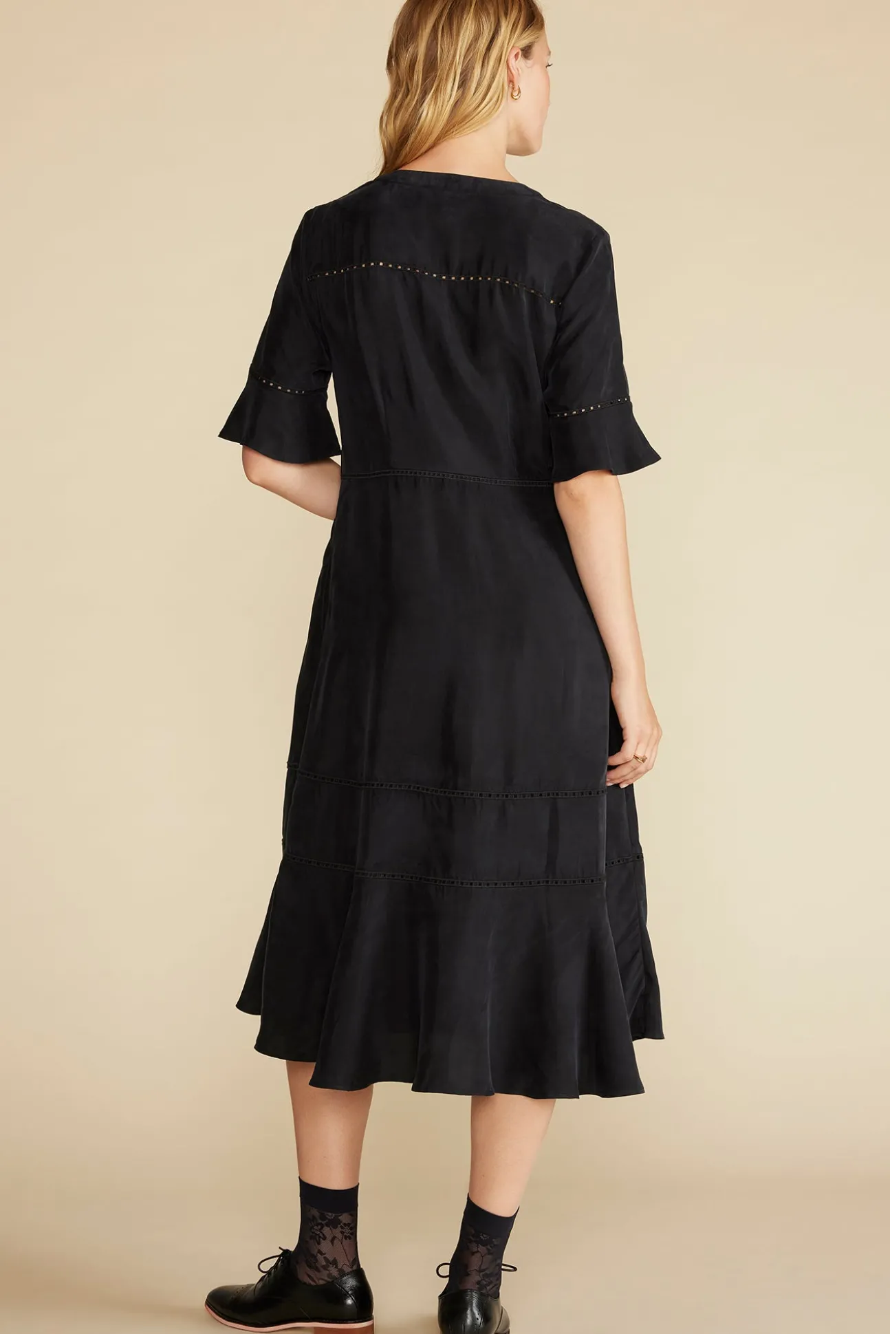 Adaline Embroidered Cupro Dress