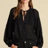 Aurelien Viscose Tie Blouse