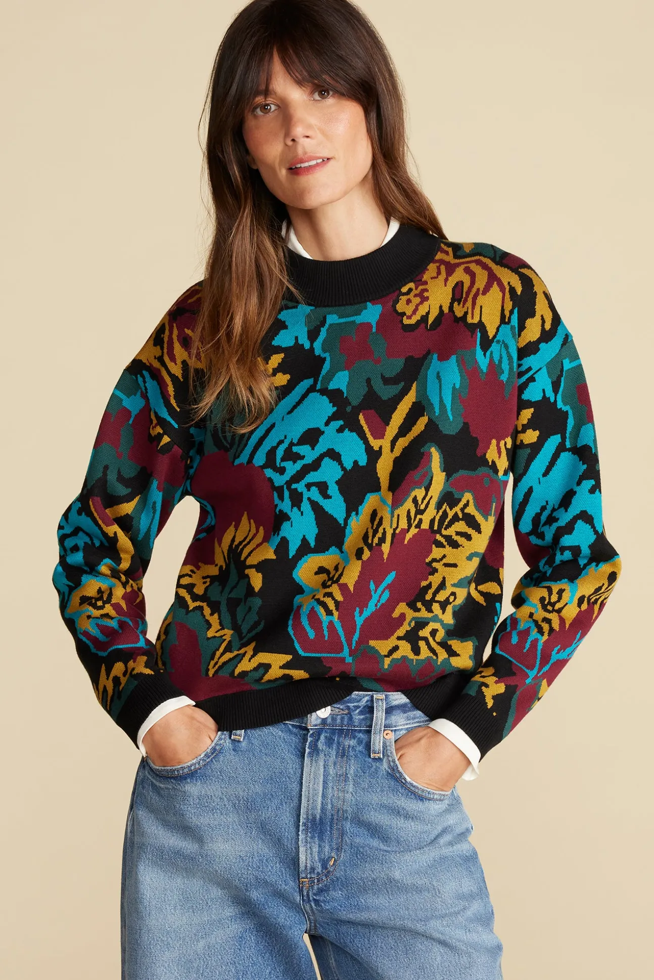 Cecile Cotton Jacquard Sweater