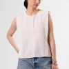 Detailed Cotton Linen Tank Top