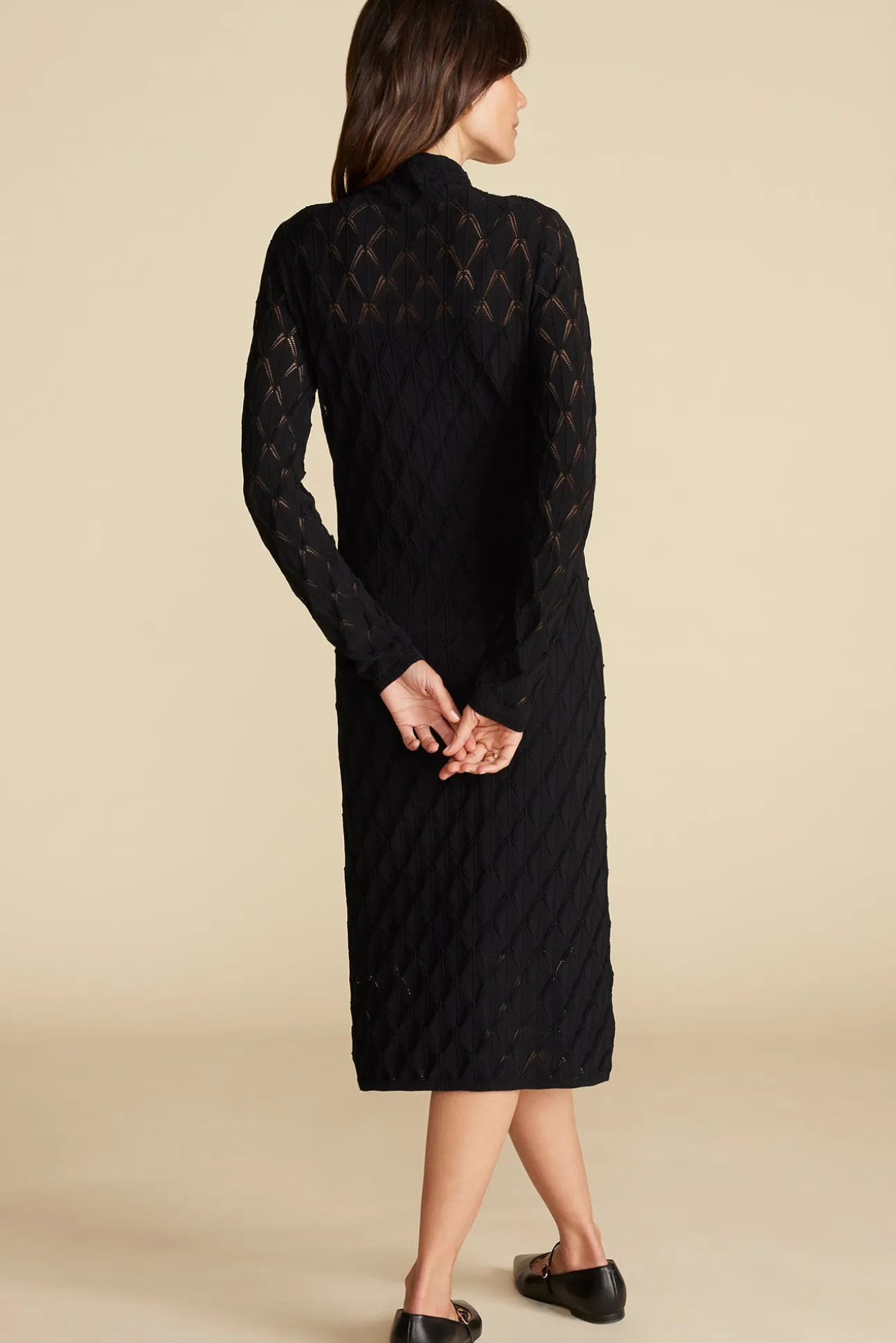 Dore Diamond Pointelle Midi Dress