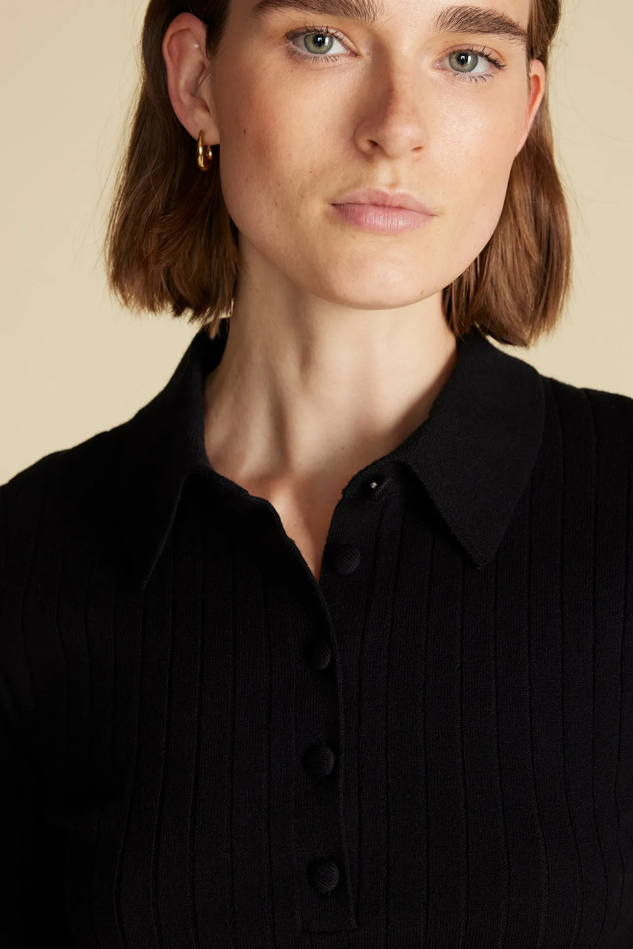 Lorraine Merino Wool Henley Sweater