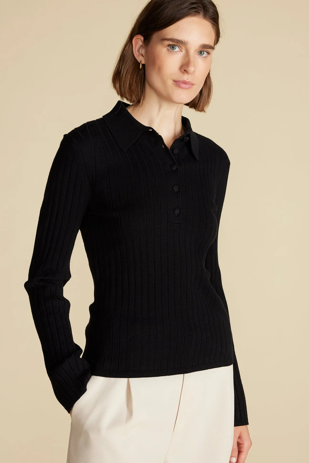 Lorraine Merino Wool Henley Sweater