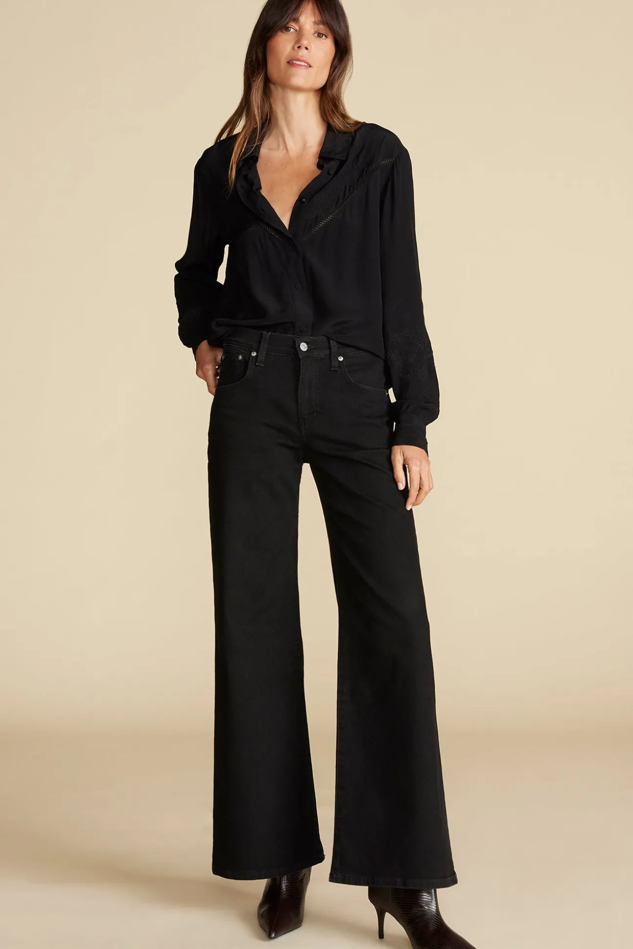 Melisande Embroidered Crepe Blouse