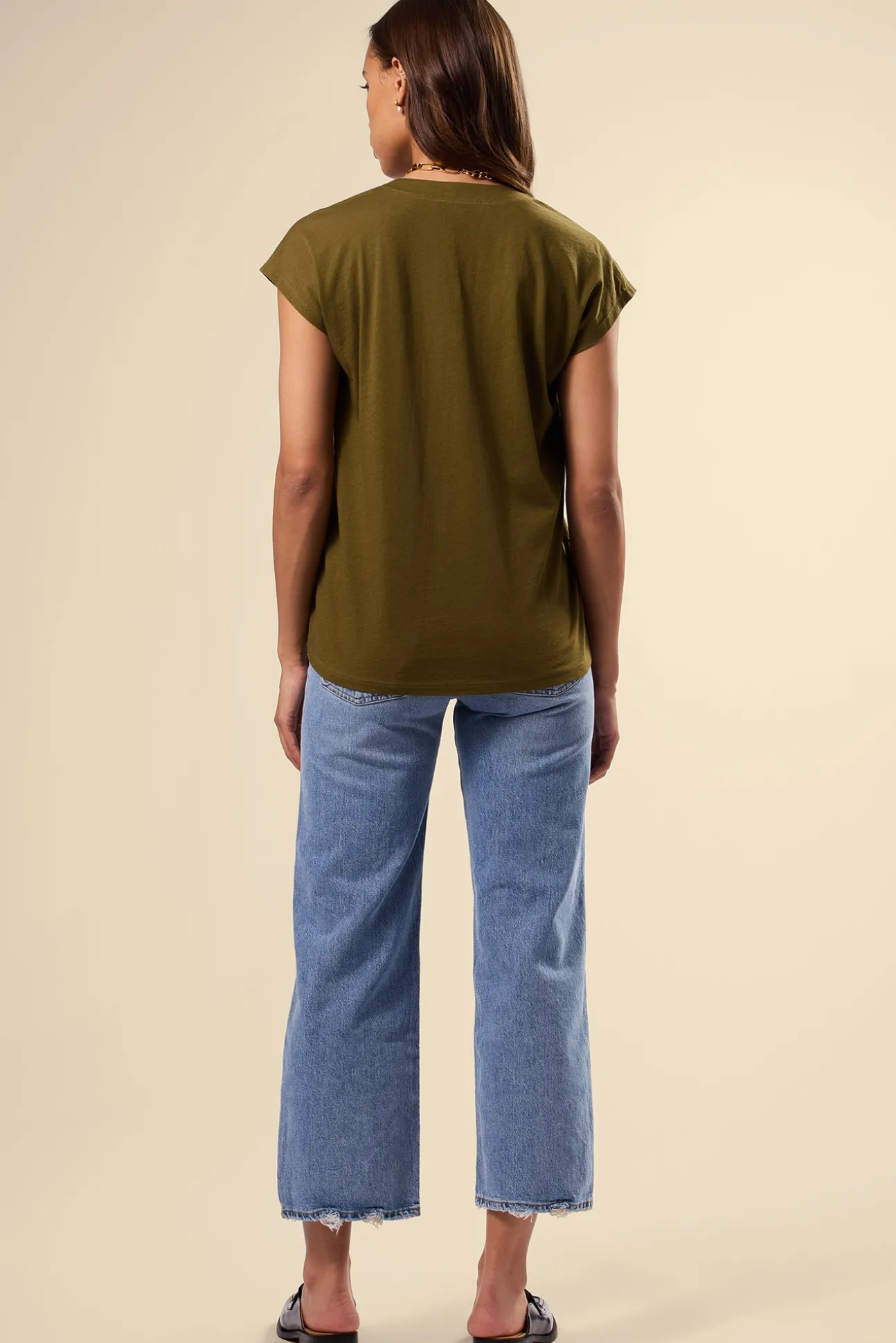 V Neck Solid Tee