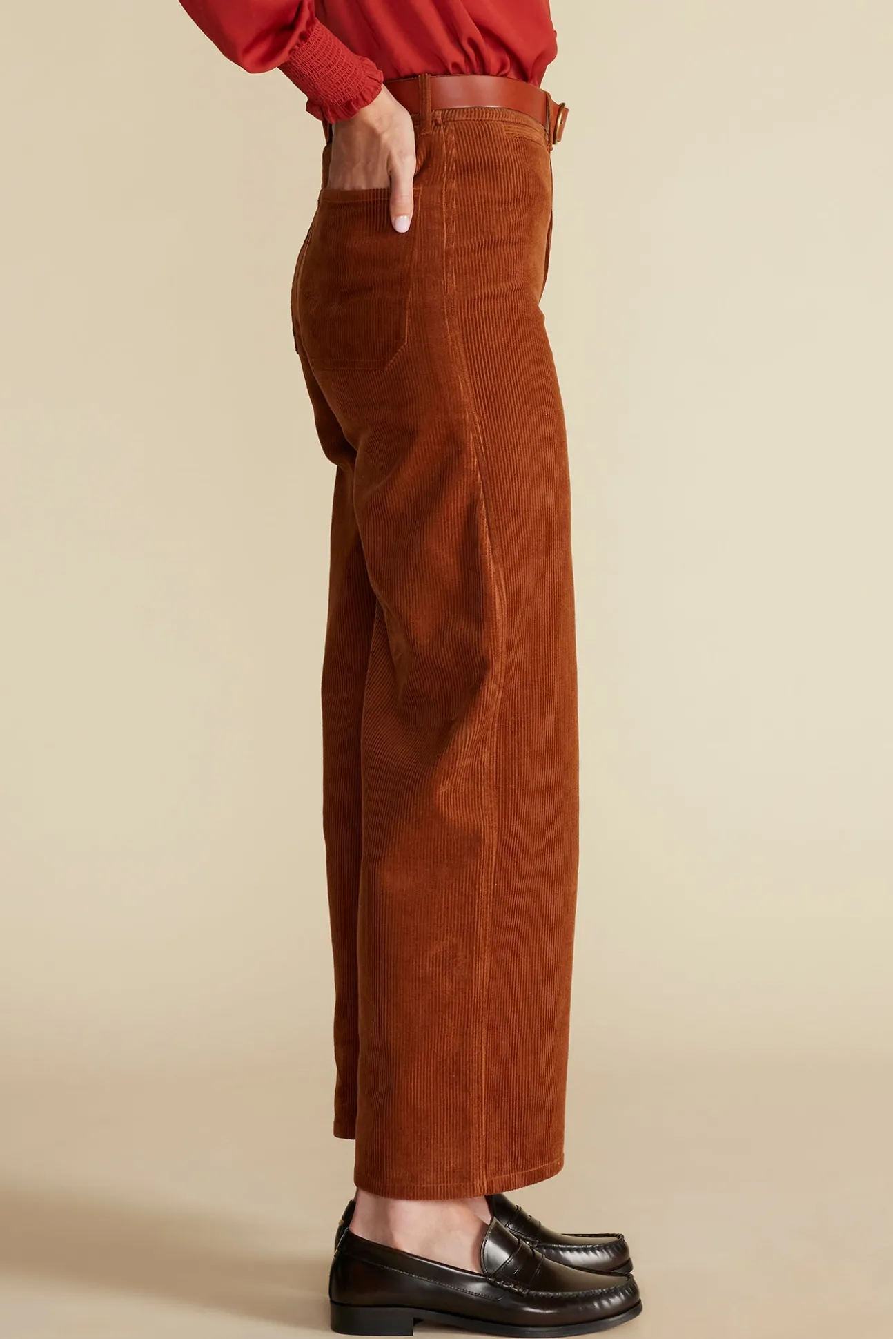 Wide Leg Utility Corduroy Pant